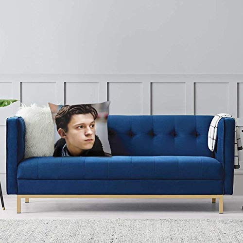 decorativas para almohada, Velvet Soft Euro Decorative Square Throw Pillow Covers Set Engagement Present, Tom Holland Curls Hair Poster Photo Allergy Proof Cushion Case for Indoor Living Room