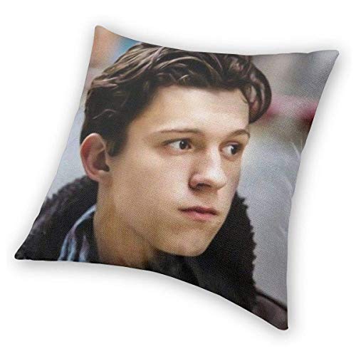 decorativas para almohada, Velvet Soft Euro Decorative Square Throw Pillow Covers Set Engagement Present, Tom Holland Curls Hair Poster Photo Allergy Proof Cushion Case for Indoor Living Room