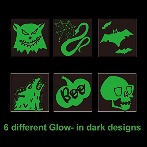 DEEPLAY 180pcs Assorted Halloween Tattoos, 30 Designs Including 36 Glow in The Dark Children Tattoos Halloween Trick or Treat Ghost Monster Pumpkin Tattoos