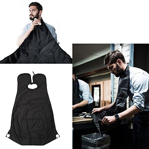 Delantal de afeitado para hombre, color negro