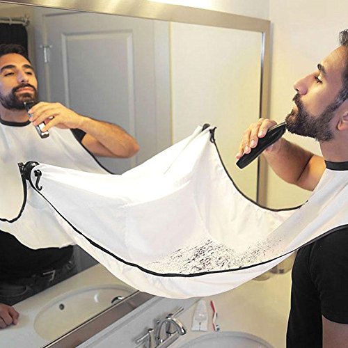 Delantal de afeitado para hombre, color negro