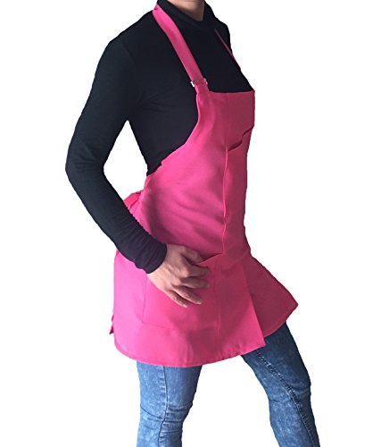 Delantal para Mujer de Trabajo, Delantal para Peluquero, blanqueamiento, para peluquería y Esteticista, Bares, restaurantes, Baristas, Pubs, para Mujeres, luz Fucsia, Made in Italy