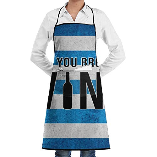 Delantales de Babero de Bandera Sagrada Griega de Estilo Vintage Delantal de Restaurante Comercial y Cocina casera para Hombres Mujeres Servidores de Chef Camarero