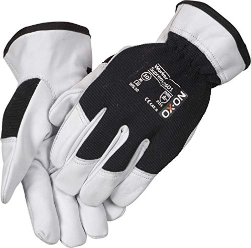 délimination uhman. OX on Stone de gants de travail en cuir doux Gants avec dos spandex Taille 9–12 + 1 paire Bouchons anti-bruit de 3 m