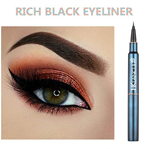 Delineador de ojos a prueba de agua, delineador líquido negro, resistente al agua, antiincrustante, delineador líquido de larga duración (tiro)