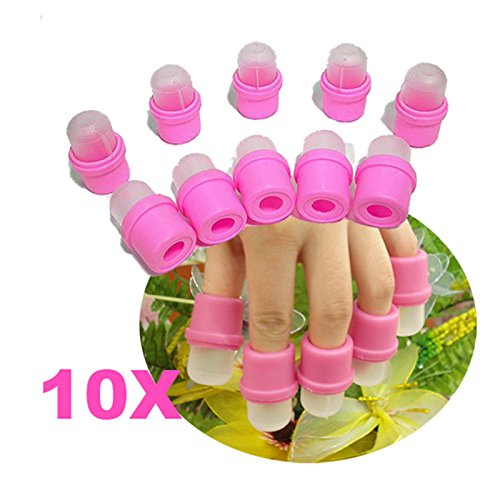 Demarkt 10× Dedales goma para removedor quitaesmalte manicura/uñas/esmalte permanente kit unas de gel