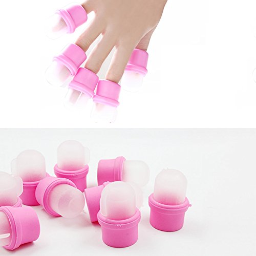 Demarkt 10× Dedales goma para removedor quitaesmalte manicura/uñas/esmalte permanente kit unas de gel