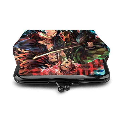 Demon Monedero Monedero Cartera Monedero Tarjetas de crédito Pouch Lock Hebilla Exquisita Maquillaje Celular Mujer Piel Contantes Monedero Cartera