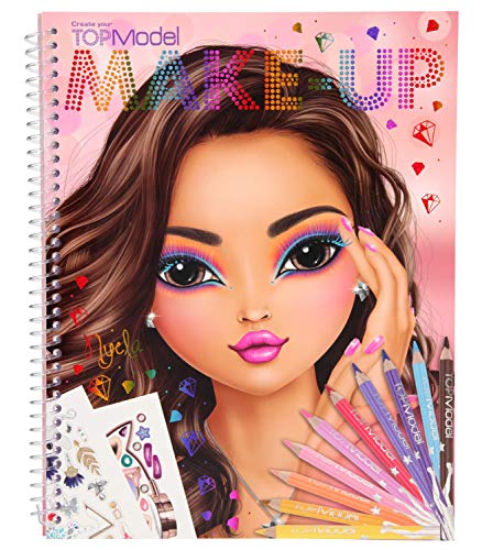 Depesche 10728 – Libro para Colorear TOPModel Create Your Make-Up, Aprox. 24 x 19,5 x 1 cm.