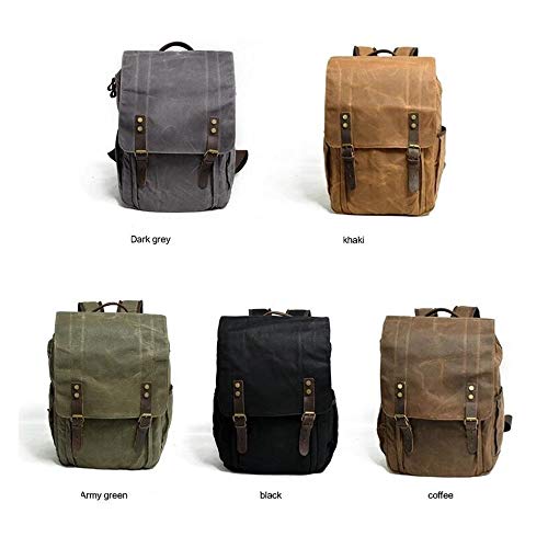 Depilación con Cera Impermeable cámara SLR Mochila de Lona de Gran Capacidad de Viaje Mochila for cámara (Color : Dark Grey, Size : 15 Inches)