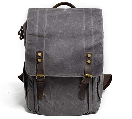 Depilación con Cera Impermeable cámara SLR Mochila de Lona de Gran Capacidad de Viaje Mochila for cámara (Color : Dark Grey, Size : 15 Inches)