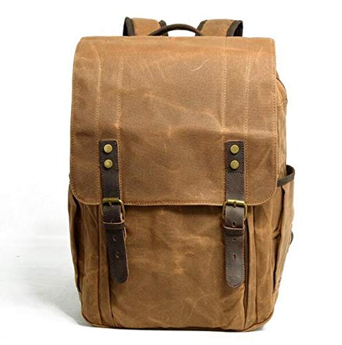 Depilación con Cera Impermeable cámara SLR Mochila de Lona de Gran Capacidad de Viaje Mochila for cámara (Color : Khaki, Size : 15 Inches)