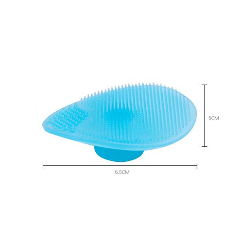 Depuradores silicón de la cara del baño del bebé de silicona costra láctea cepillo de limpieza facial cepillo de limpieza del cojín suave masaje Cepillo para Baby Blue 3 piezas
