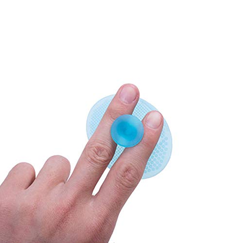 Depuradores silicón de la cara del baño del bebé de silicona costra láctea cepillo de limpieza facial cepillo de limpieza del cojín suave masaje Cepillo para Baby Blue 3 piezas
