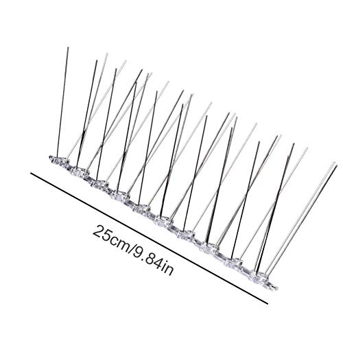 Dequate Pack De 12 Antipalomas-3M Pinchos para Ahuyentar Acero Keep Gaviotas, Pájaro Y Palomas, 25cm 1 Unids, 25 cm