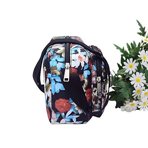 Desconocido Multi Pocket Messenger Bag,Cell Phone Ladies Handbags Shoulder Bag for Women,Colorful Flower Pattern Bag for Womens Travel Hiking Shopping