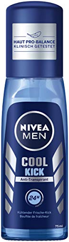 Desodorante Nivea Men Cool Kick en un paquete de 1 unidad (1 x 75 ml), antitranspirante para una sensación refrescante en la piel, desodorante con 24 h de protección