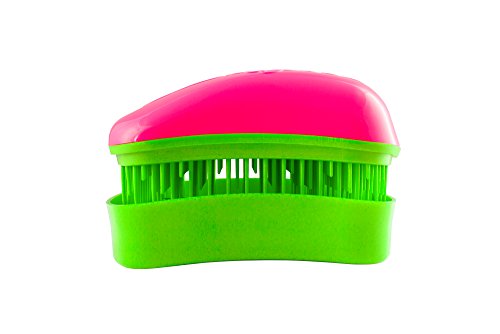 Dessata 0508MINI - Cepillo para cabello, sin tirones, sin roturas, rápido y fácil, color fucsia y lima