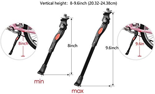 DEWEL Pata de Cabra para Bicicleta Aluminio Aleación Soporte Ajustable del Retroceso de Caballete Lateral Antideslizante