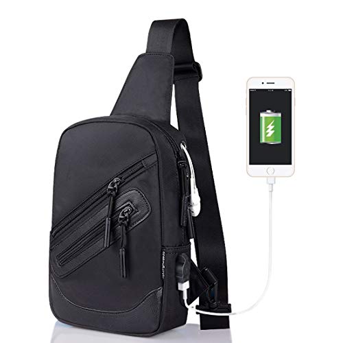 DFV mobile - Backpack Waist Shoulder Bag Nylon for HTC 10 JP (HTC Perfume) (2016) - Black