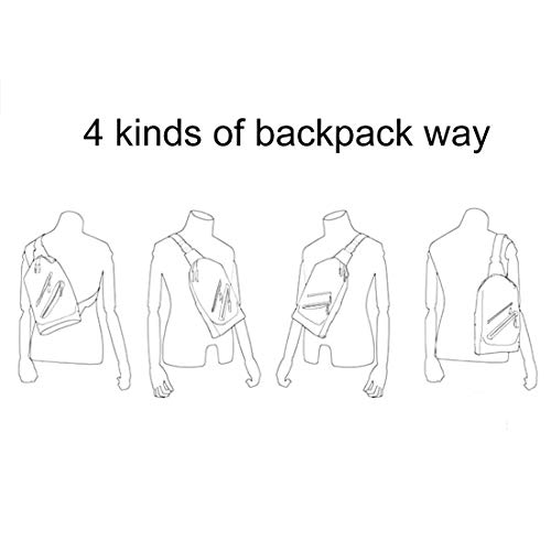 DFV mobile - Backpack Waist Shoulder Bag Nylon for HTC 10 JP (HTC Perfume) (2016) - Black