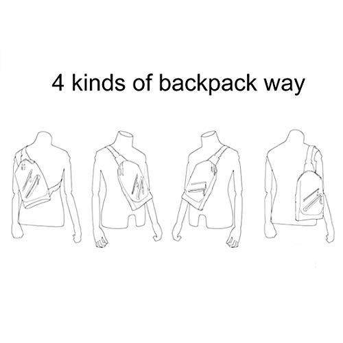 DFV mobile - Backpack Waist Shoulder Bag Nylon for HTC 10 JP (HTC Perfume) (2016) - Black