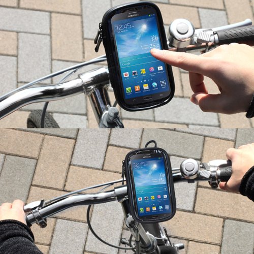 DFV mobile - Professional Support for Bicycle Handlebar and Rotatable Waterproof Motorcycle 360 for Motorola ATRIX 4G - Black