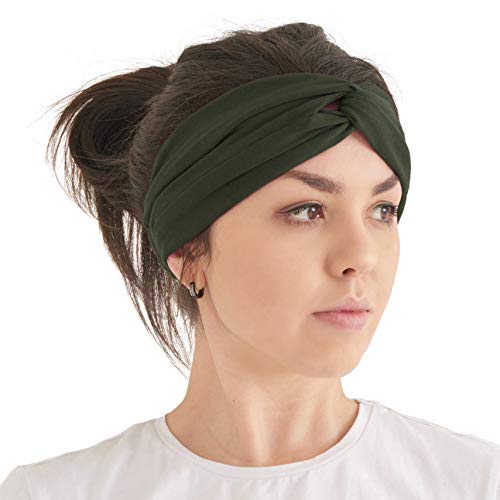 Diadema Mujer Verano Boho Yoga - Cinta Para Verano Turbante Hombre Boho Yoga Headband Banda Hippy Accesorio Caqui