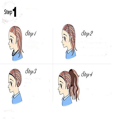 Diadema Secret Bang & Braid Diadema con flecos de pelo sintético con postizo trenzado ， Peluca con diadema de fibra química con flequillo trenzado de doble hebra (Marrón-negro)