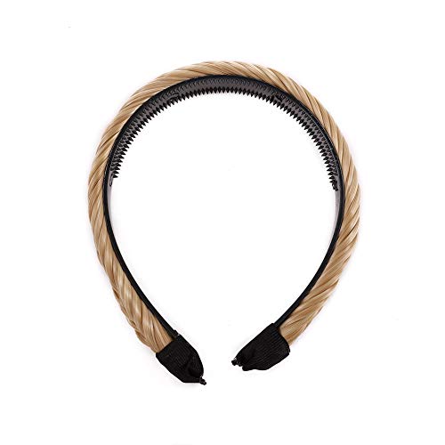 Diademas con trenza de cola de pez 0.6"de ancho Diadema trenzada Trenzas trenzadas Banda elástica para el cabello Bohemia natural Mujeres Niñas Marrón claro Blend Rubio