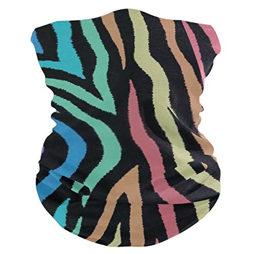 Diademas Unisex mágicas de Mecha Ancha, patrón sin Costuras de Cebra Abstracta Colorida Neon Headwear al Aire Libre Bandana Bufanda Deportiva Tubo Máscara Facial UV para Entrenamiento Yoga Correr Pol