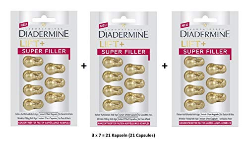 diader Mina Lift + Super Filler Arrugas de auffüll Extremo anti-age Soff lugar de efecto Cápsulas para cara y cuello – 21 Cápsulas (3 Packs Con por 7 Cápsulas)