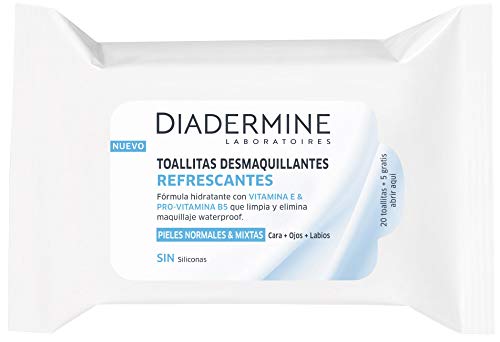Diadermine - Toallitas Desmaquillantes pieles normales/mixtas - 4 uds de 25 toallitas