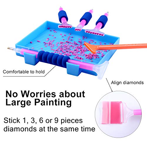 Diamond Painting Kit Completo, Kit Diamond Painting Herramientas Accesorios DIY 5D Diamond Painting Stitch Paint Diamond Art Kit de Pintura Dibujo Diamante 5D Kit Punto de Cruz Diamante Pack
