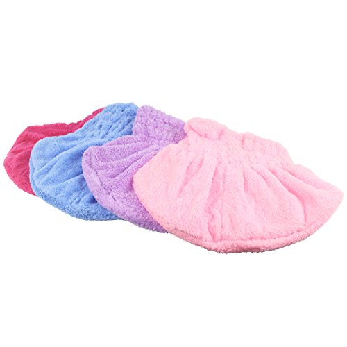 Dianoo 3PCS sombrero cabello seco, mujer linda seco gorro para el cabello, linda bowknot ultra absorbente ducha bañera tapón de SPA, cabello el secado tapa de envoltura, 3PCS (colores al azar)
