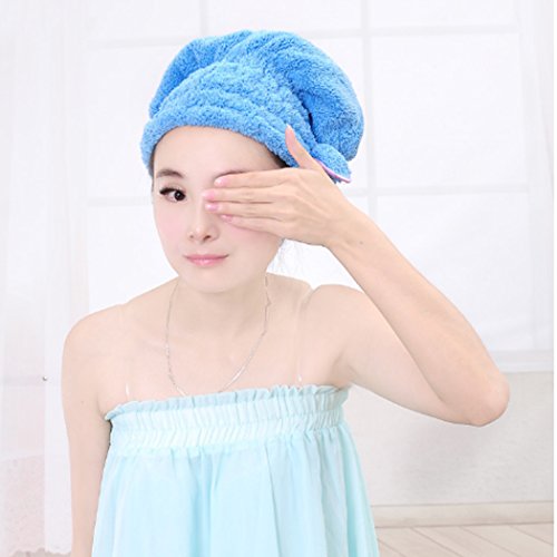 Dianoo 3PCS sombrero cabello seco, mujer linda seco gorro para el cabello, linda bowknot ultra absorbente ducha bañera tapón de SPA, cabello el secado tapa de envoltura, 3PCS (colores al azar)
