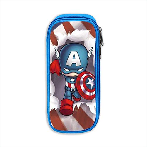 Dibujos animados Capitan America Imprimir Estuche para lápices Estuche para bolígrafos Estuche para bolígrafos Estuche para maquillaje, Estuches para estudiantes Estuche para oficina Estuche