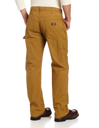 Dickies Men's Relaxed Straight Fit Lightweight Duck Carpenter Jean, Brown Duck, 40W x 32L