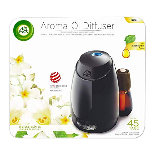 Difusor Air Wick de aceite aromático, incluye recambio de flores blancas (20ml)