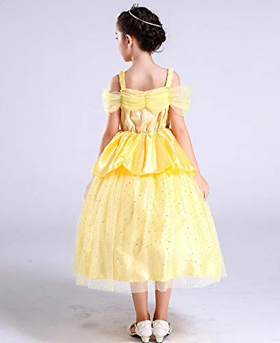 Disfraz de Princesa Belle para niñas, con Capas, para Vestir (9-10T)