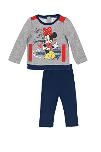 Disney Baby – Conjunto de pijama de Minnie Let's go shopping – azul y gris – 6 meses