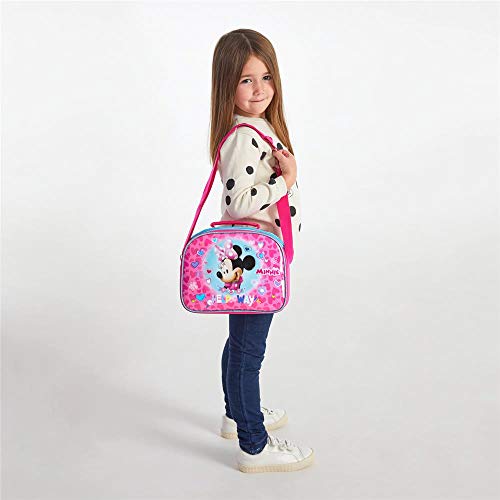 Disney Neceser Minnie Help Adaptable a Trolley con Bandolera, Rosa, 25 x 19 x 10 cm
