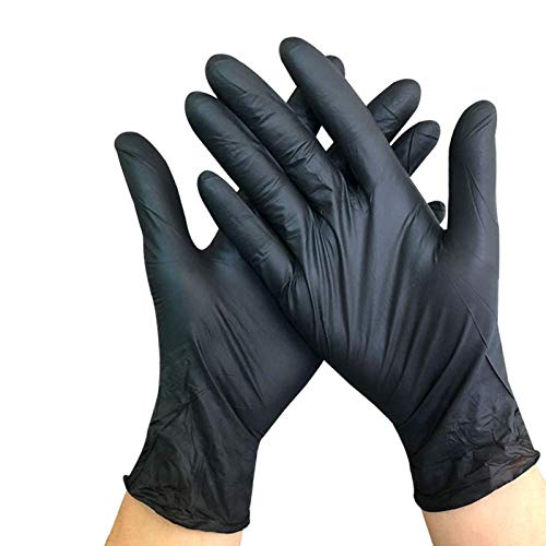 Disposable Black Nitrile Glove Oil-Resistant Acid And Alkali Resistant Tattoo Manicure Hair Dressing Labor Safety Industrial Garage Gloves 100 Pcs