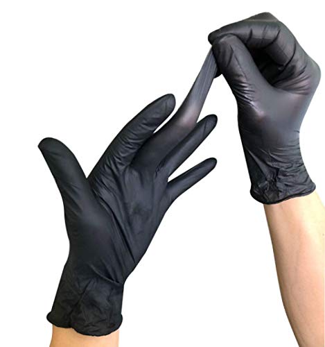 Disposable Black Nitrile Glove Oil-Resistant Acid And Alkali Resistant Tattoo Manicure Hair Dressing Labor Safety Industrial Garage Gloves 100 Pcs