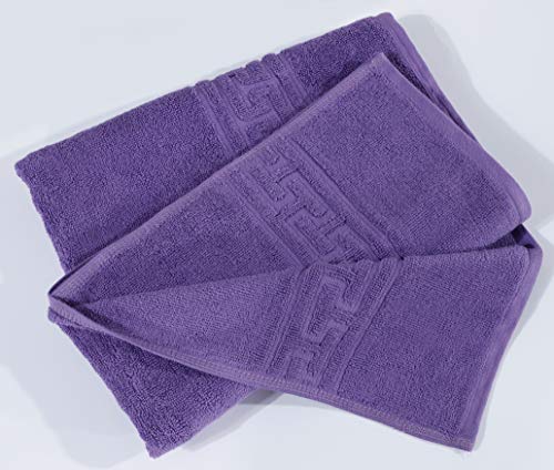 Divine Textiles - Juego de toallas (8 piezas, 100% algodón egipcio, 600 g/m², 2 toallas de baño, 2 toallas de mano, 4 toallas), color morado