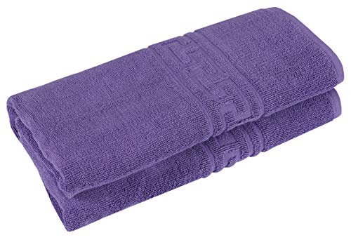 Divine Textiles - Juego de toallas (8 piezas, 100% algodón egipcio, 600 g/m², 2 toallas de baño, 2 toallas de mano, 4 toallas), color morado