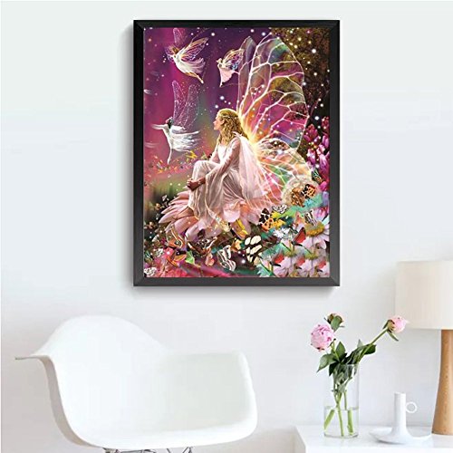 DIY 5D Kit de pintura de diamante por números,diseño de mariposas y diamantes de imitación,Diamond painting bordado de punto de cruz, para manualidades, decoración de la pared del hogar,30 x 40 cm