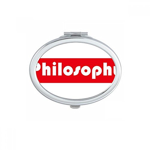 DIYthinker Espejo de Bolsillo de Golf y La Filosofía Oval Rojo Maquillaje Compacto Espejos Regalo Lindo Portable Pequeño Mano