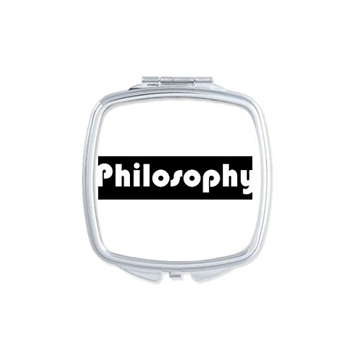 DIYthinker Pequeño Regalo Mano Espejos Portable Linda del Curso y de Las Principales Filosofía Square Negro Maquillaje Compacto Espejo de Bolsillo