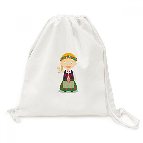 DIYthinker Sonreír Viaje Rubio Polonia de Dibujos Animados de la Lona del morral del Lazo Bolsas de la Compra